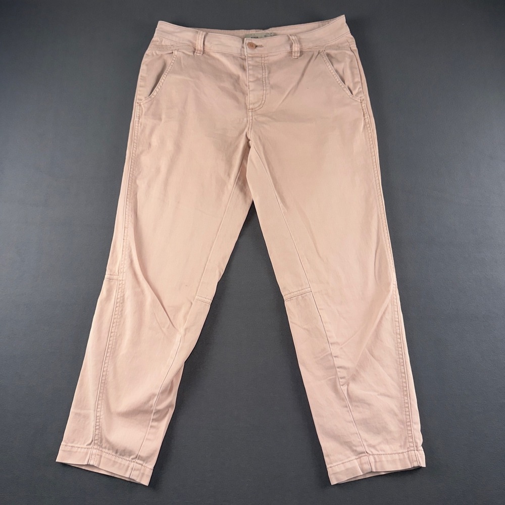 Prana Women Pink Organic Cotton Blend Straight Leg Chino Pants Size 10